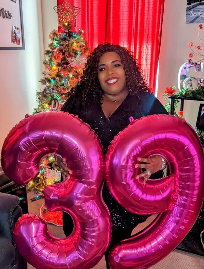 Number 0 Balloons 40 Inch Hot Pink Number Balloons for 10 20 30 40 50 60 70 80 90 100 Numbers Balloon Birthday Decorations Wedding Event Baby Shower