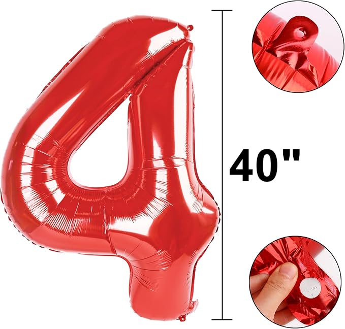 40 Inch Red Number 14 Digital Balloon,Jumbo Mylar Foil Helium Balloon for 14 Balloons for Birthday Party,Wedding Anniversary Party Decorations