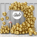 129 Pcs Gold Balloons Garland Arch Kit Different Sizes Metallic Gold Balloons for Birthday, Graduation, Anniversary Party Decoration