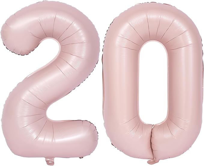 40 In Matte Pink Number Balloons Helium Foil Mylar Balloon Birthday Party banquet Decoration Digital 20