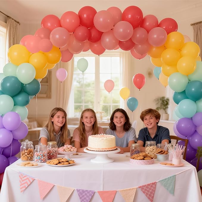 126PCS Muted Boho Rainbow Balloon Arch Garland Kit, Retro Dusty Pink Orange Mustard Yellow Sage Green Slate Blue Balloon for Groovy One Birthday Boho Baby Shower Back to School Daisy Party Decorations