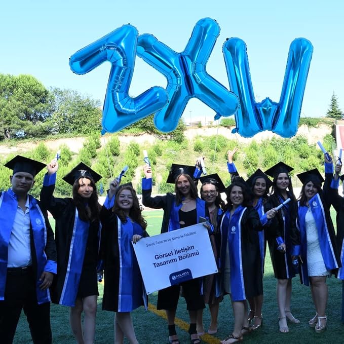 TONIFUL 40 Inch Large Blue Letter Z Balloons Giant Alphabet Letter Balloons,Foil Mylar Big Balloons for 2026 Graduation Birthday Party Anniversary New Year Graduation Supplies Decorations