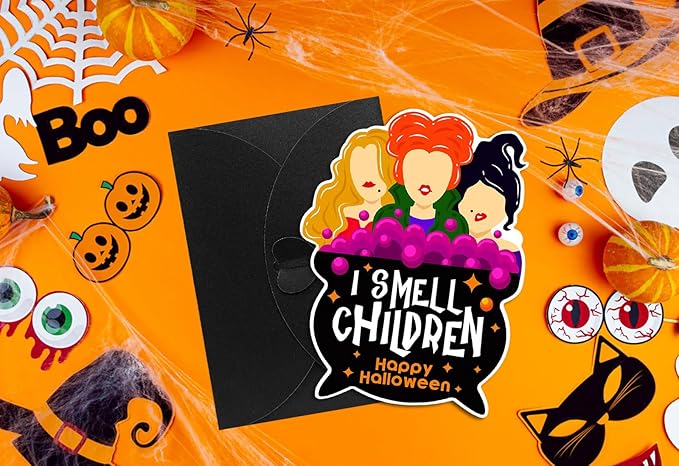 SICOHOME Halloween Party Invitations - 12pcs 5"x7" Halloween Birthday Invitations with Envelopes for Kids Adult Baby Shower Greeting Gift Cards Hocus Pocus Invitations Party Favors Supplies