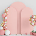 Wokceer Wedding Arch Backdrop Cover 7.2FT, 6FT, 6FT Spandex Set of 3 Wedding Arch Stand Covers Round Top Chiara Backdrop Stands Cover for Birthday Party Ceremony Banquet Decor Pale Pink