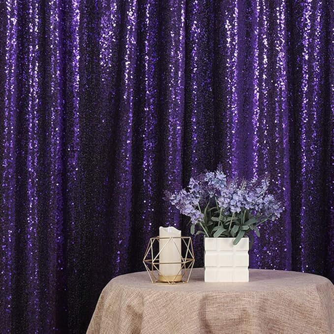 Juya Delight 6ft x 8ft Purple Sequin Photography Backdrop Curtain for Party Banquet Festival Wedding Anniversary Exhibition