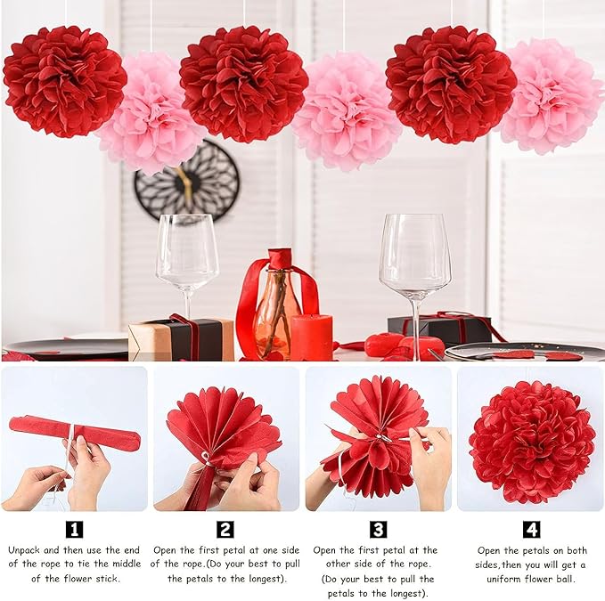 Upgraded Valentines Day Decorations Set Pre-Assembled Hanging Heart Swirls,BE Mine Banner,Heart XO Garlands Banner for Valentines Wedding Engagement Anniversary Party