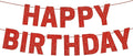 Pre-strung Happy Birthday Banner - No DIY - Red Glitter Happy Birthday Party Banner for Men Woman Boys Girls - Pre-strung on 8 ft Strands - Red Bday Party Decorations & Decor. Did We Mention No DIY