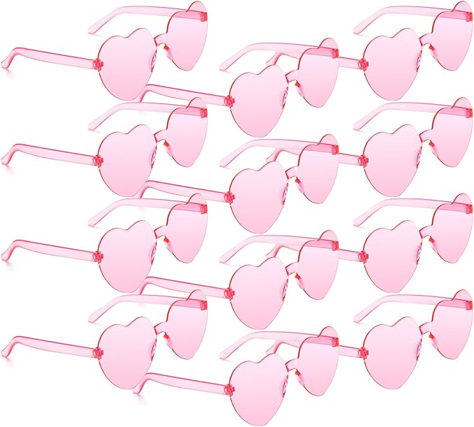 Heart Sunglasses 2 Pairs Heart Shaped Sunglasses Womens Heart Glasses Rave Sunglasses for Women Party Favors