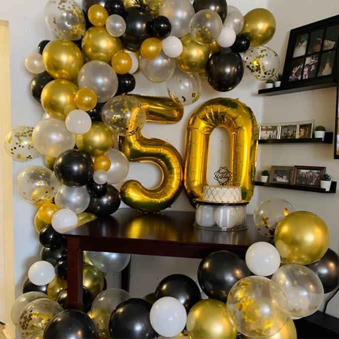Gold 10th Birthday Balloons for Boys Girls, 40 Inch Big Gold Foil Number 1 and 0 Balloons Self Inflating Gold 10 Balloons Number for Men Women 10th Anniversary Party Decorations Supplies