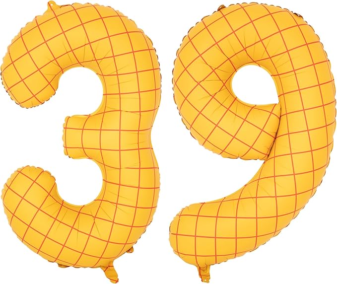 40-Inch Large Number Balloon Toy Inspired Story Matte Yellow Birthday Balloon Western Rodeo Party Supplies Boy Girl Story Anniversary Kids Birthday Party Cowboy Farm Themed Baby Welcome Decorations