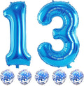 13th Birthday Balloons for Boys, 40 Inch Blue Foil Number 10 Balloons with Confetti Latex Helium Balloons, Blue Birthday Party Balloons Numbers 1 and 3 for Men Girls 13th 31st Anniversary Decorations