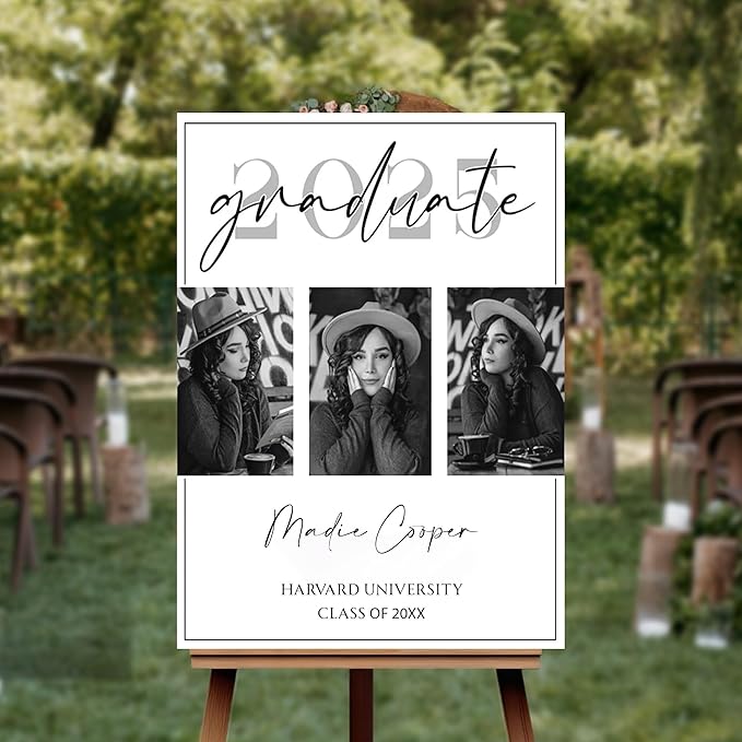 Graduation Welcome Sign With Photo, Welcome To Graduation Party Sign, Modern Graduation Party Welcome Sign, Graduation Welcome Sign, High School Senior Graduate Sign, College Grad Party Welcome Sign