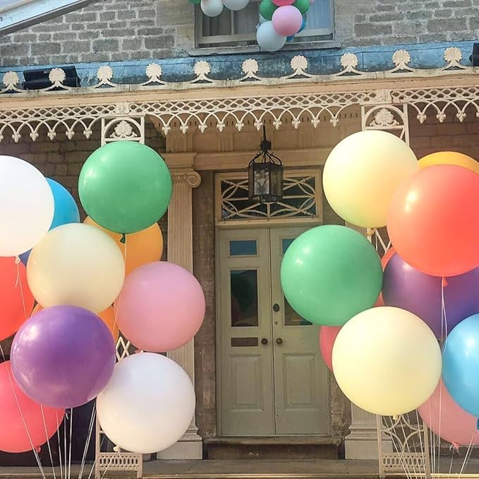 18 Inch Assorted Colors Balloons - 32Pcs Large Thick Gold Balloons Big Round Matte Chrome Party Latex Balloons for Birthday Baby Shower Wedding Graduation Anniversary Themed Party Decorations