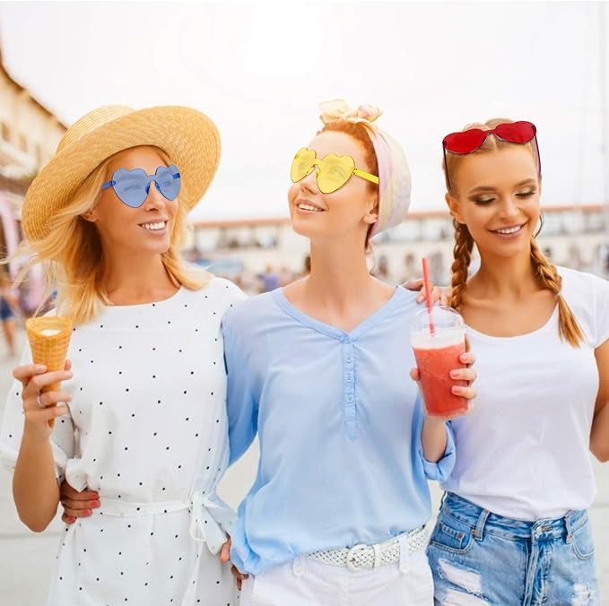 Heart Glasses Heart Shape Sunglasses for Valentine Mardi Gras Summer Women's Party Favor