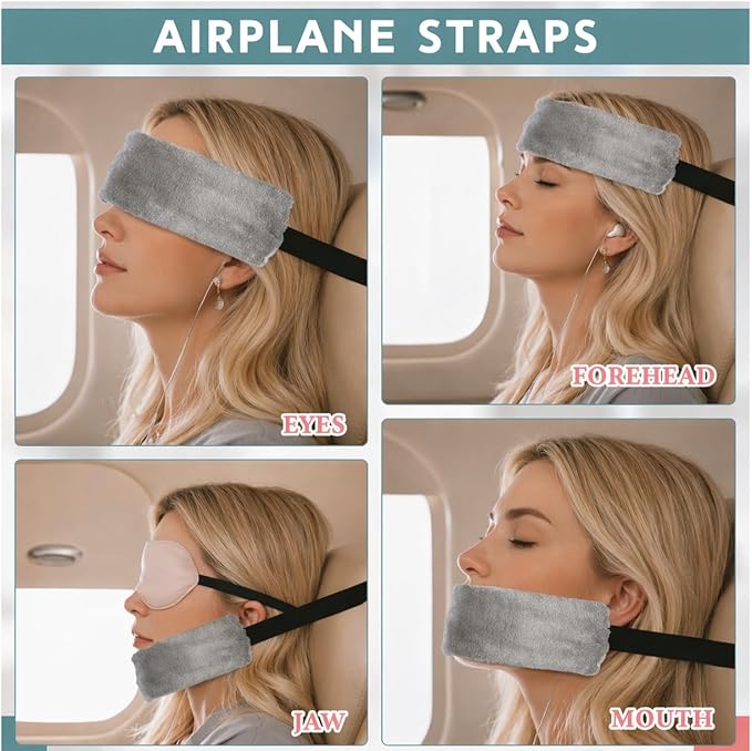 Dormo - Travel Kit, Travel Kit for Airplanes - Bus - Auto -Train, Travel Pillow, Neck Pillow, Neck Pillow for Airplanes, Multifuntional Band, Eye Mask