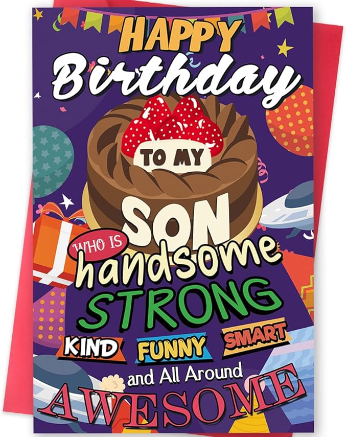 Birthday Card for Son, Funny Birthday Card to Son from Mom Dad,Bday Card for Sons Adult, Coolest Bday Gifts Ideas for Sons