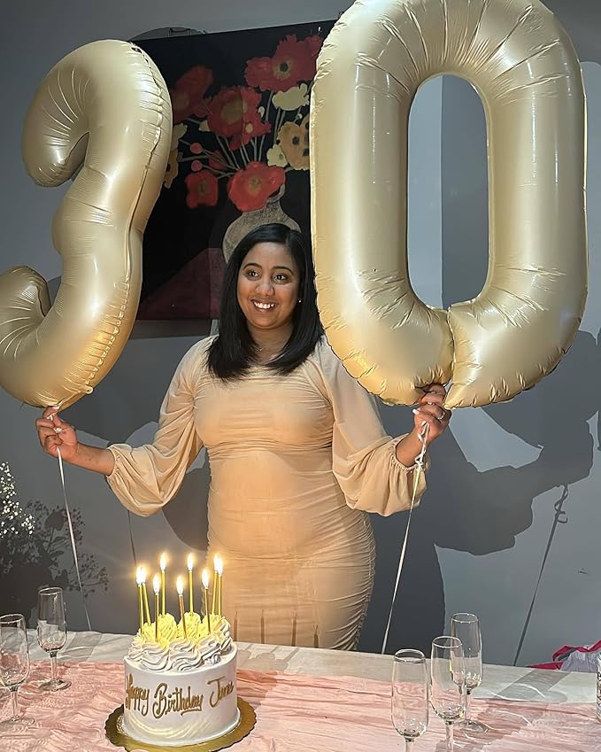 Cream Number 3 Balloon 40 Inch, 3rd Birthday Celebration Supplies for Girls Boys Women Men, 3 Balloon for Girls Boys Theme Party