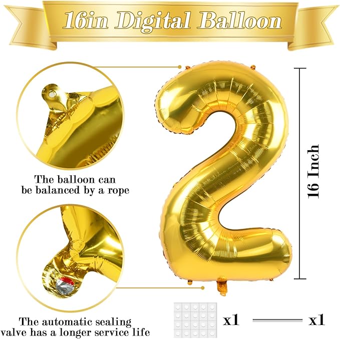 TONIFUL 2026 Gold Foil Number Balloons 16 Inch Gold 2026 Number Balloon 2026 Graduation Aluminum Foil Mylar Banners for 2026 New Year Eve Christmas Anniversary Party Supplies