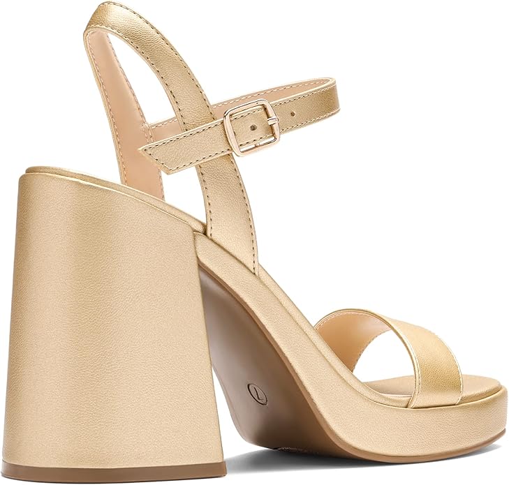 DREAM PAIRS Heels for Women Block Chunky Platform High Heels Open Toe Fashion Wedding Party Evening Prom Dance Ankle Strap Dress Pump Sandals Shoes