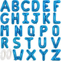 TONIFUL 16 Inch Blue Letter A-Z Balloons,Custom Phrase Mylar Foil Alphabet Letter DIY Personalized Phrase Banner for Birthday Anniversary Celebration Graduation Party Supplies Decoration (26 Pieces)