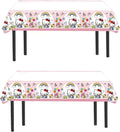 Jlemon 2pcs Pink Cat Tablecloth Cute Anime Themed Party Supplies Tablecover Perfect for Birthday Celebration and Party Decorations (70x42.9 inch) (Pink Plaid)