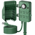 BN-LINK Outdoor Power Stake Timer Waterproof, 24-Hour Mechanical Timer with 6 Grounded Outlets, 6FT Extension Cord for Halloween/Christmas Decor Lights, ETL Listed