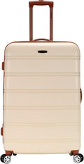 Rockland Melbourne Hardside Expandable Spinner Wheel Luggage, Checked Large 28", White
