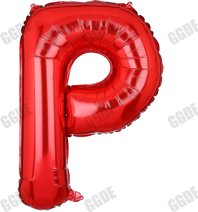 40 Inch Big Red Letter Balloons Foil Mylar Wedding Bachelorette Wedding Birthday Bridal Shower Anniversary Celebration Graduation Party Decoration Alphabet P (A-Z)