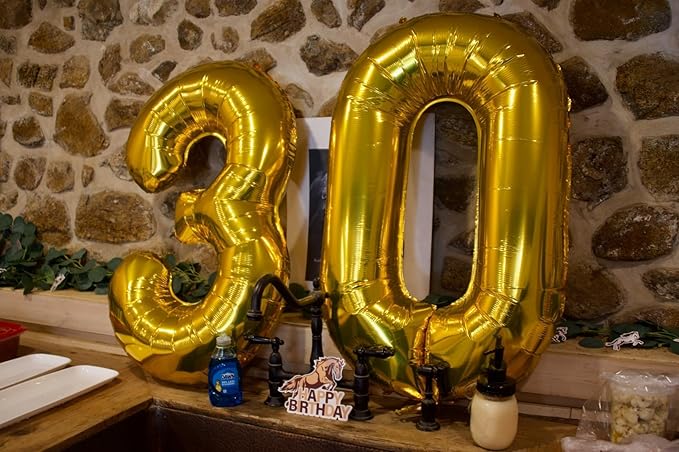 Number 0 Balloons 40 Inch Gold Number Balloons for 10 20 30 40 50 60 70 80 90 100 Numbers Balloon Birthday Decorations Wedding Event Baby Shower