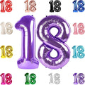 18 Balloon Number, Purple Number 18th Birthday Balloons 40 Inch, 18 Years Old Purple Birthday Decorations for Boys Girls, 18th Anniversary Decorations