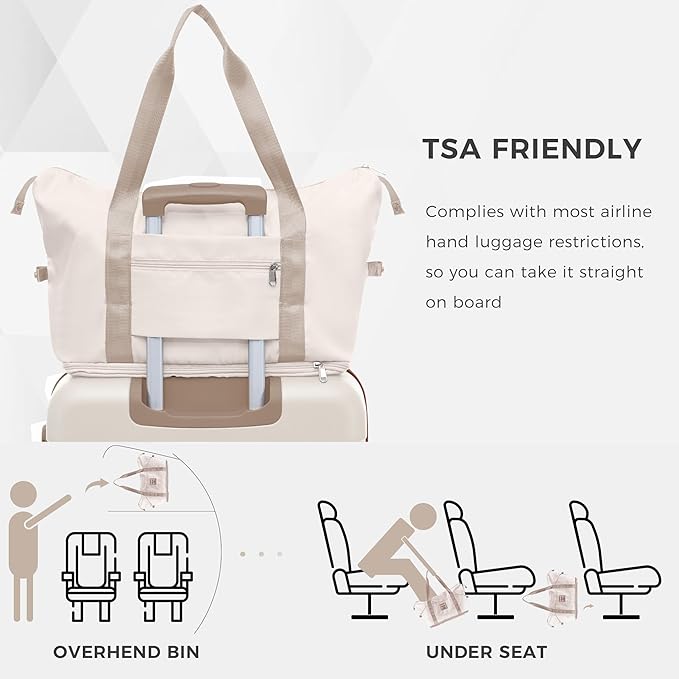 4-Piece Luggage Set, Suitcase with TSA Lock Travel Duffel Bag Wet-Dry Toiletry Bag,Golden