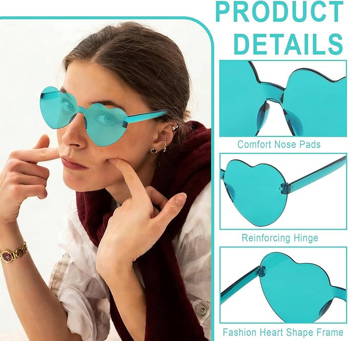 Heart Sunglasses 12/18/24 Pcs Heart Shaped Glasses for Women Cute Funny Party Glasses Party Favors Accessories