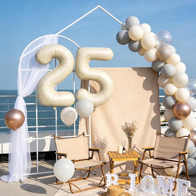 40 In Cream white Number Balloons Helium Foil Mylar Balloon Birthday Party banquet Decoration Digital 35