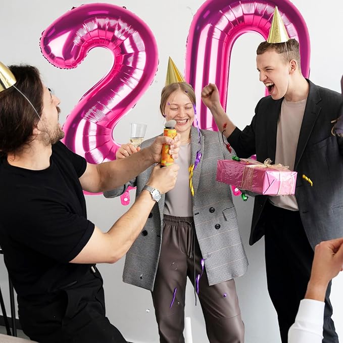 Number 0 Balloons 40 Inch Large Helium Foil Mylar Balloons For Birthdays Party Decorations/Wedding/Anniversary/Graduations/Baby Shower (Rose red)