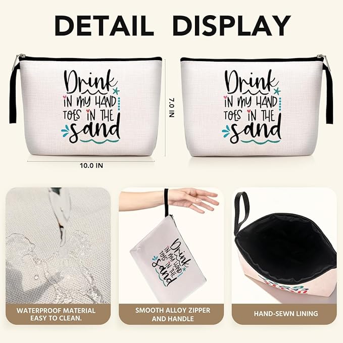 Hanamiya Na Beach Lover Gift: Beach Theme Decor, Purse, Makeup Bag, Travel Essentials, Cruise Bag for Summer Lovers