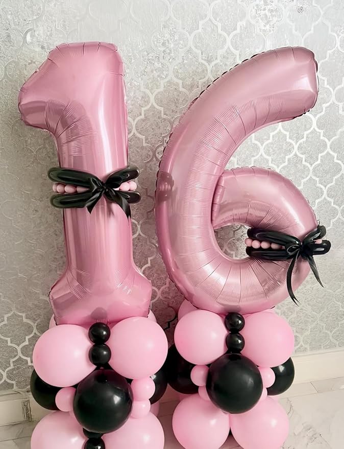 Pink Number 6 Balloons – 40 Inch Giant Foil Number Balloon, Light Pink Number Balloon for Girls Birthday, Baby Shower & Princess Theme Party Decorations