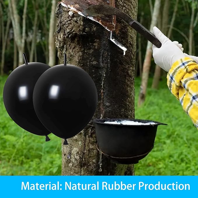 Link Balloons Black 6 Inch Latex Quick Linkale Balloon 160 Pcs for Birthday, Halloween, Christmas, Party Festival Decorations