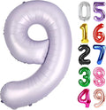 Lilac Number 9 Balloon 40 Inch, 9th Birthday Party Decorations for Children, Giant 9 Foil Balloon for Party Supplies