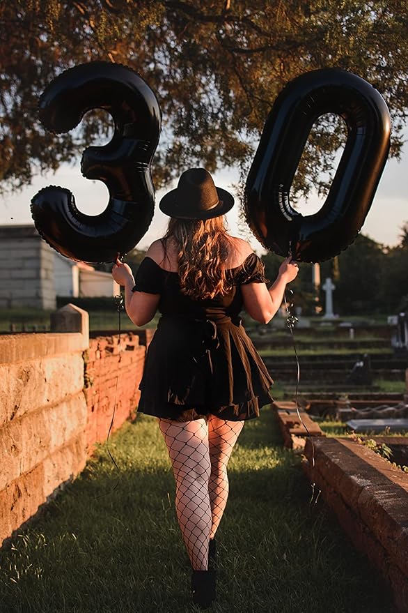 6 Balloon Number 40 Inch, 6th 6 7 Birthday Balloon for Boy Girl, Black 16 60 61 65 Numbers Balloons Birthday Party Wedding Events Decorations