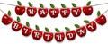 Apple Happy Birthday Banner – Fruit-Themed Birthday Decoration Banner for Party Backdrops, Indoor Celebration Décor, Dessert Table Styling, Wall Hanging Display, and Creative Birthday Event Setup