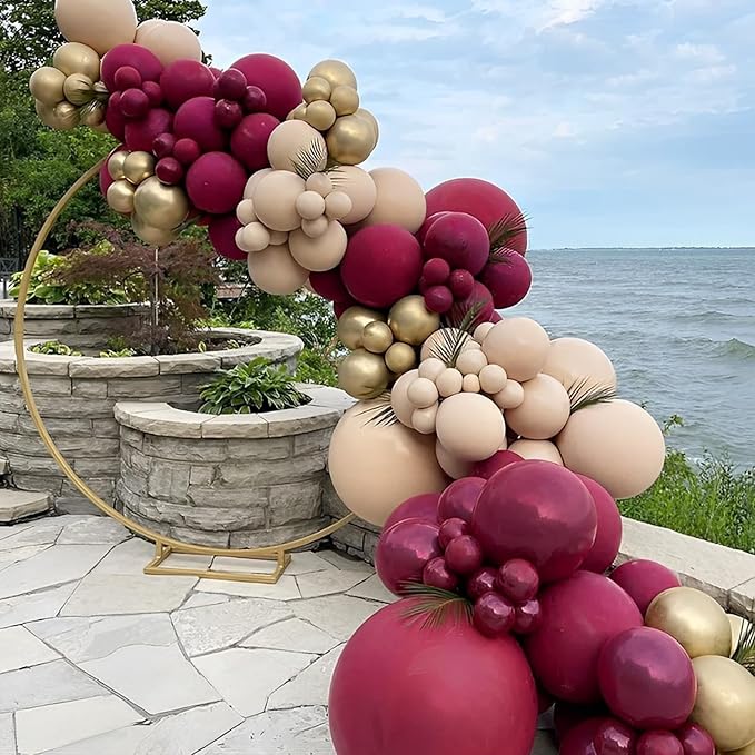 105pcs Burgundy Balloons 12inch Maroon Party Latex Balloons for Birthday, Graduation, Baby Shower,Wedding, Anniversary Valentines Party Decorations