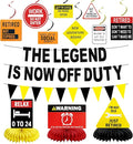 Retirement Party Decorations, Industrial Style Happy Retirement Decorations for Women & Men with Banner, Hanging Swirls and Honeycomb Centerpieces