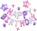 Birthday Banner, 3D Mylar Foil Happy Birthday Balloons, 26pcs Birthday Party Decorations with 8pcs Star Balloons for Kids Girls Women Adults Ecofriendly Party Supplies, Pantone