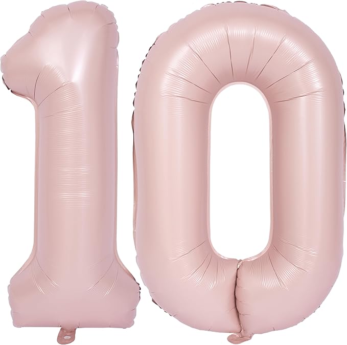 40 In Matte Pink Number Balloons Helium Foil Mylar Balloon Birthday Party banquet Decoration Digital 10