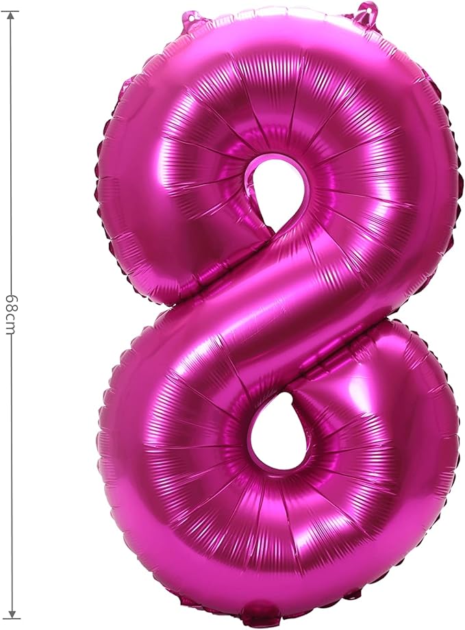YPSelected 32 Inch Large Foil Helium Number Balloon Birthday Wedding Party 0-9 (Rose Red, 8)