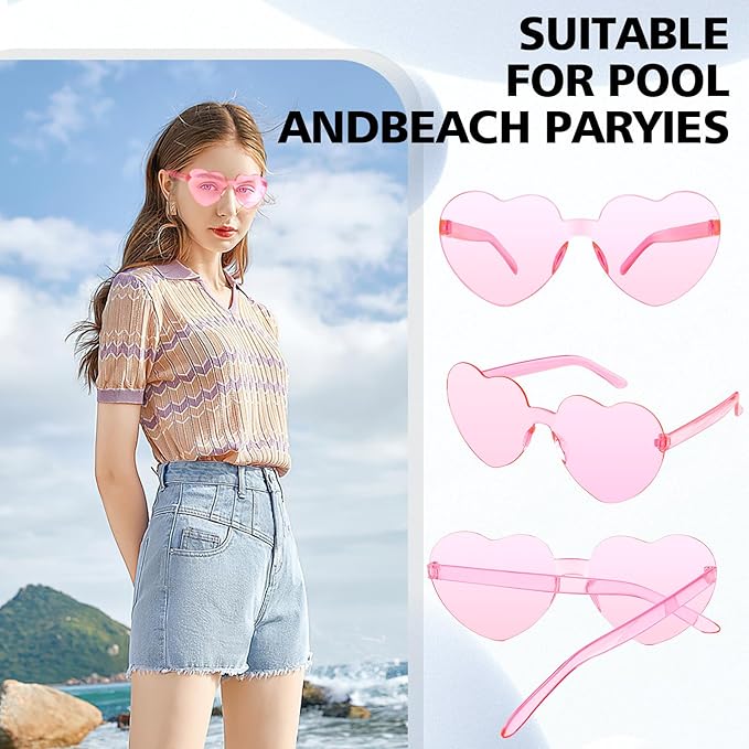 Heart Sunglasses Heart Shaped Glasses Bulk Valentines Halloween Bachelorette Party Decorations Glasses Women Men