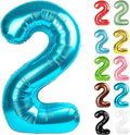 Light Blue Number 2 Balloon 40 Inch, 2 Balloon Number, 2nd Birthday Decorations for Baby Girls Boys Toddlers