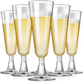 SUREHOME Plastic Champagne Flutes Plastic Champagne Glasses Disposable Mimosa Glasses Bulk 100 Pack Clear Wedding Toasting Cups Unbreakable Crystal Stemware for Bar Baby Shower Birthday Party Supplies