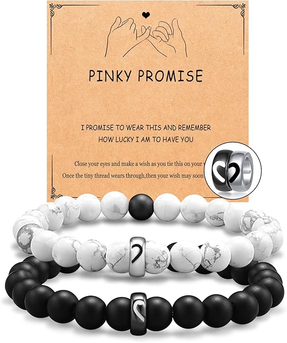 UNGENT THEM Matching Couple Ring Bracelets for Boyfriend Girlfriend Husband Wife Valentines Anniversary Birthday Engagement Gifts