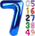 Metallic Blue Number 7 Balloon 40 Inch, 7th Birthday Party Decorations for Children, Giant 7 Foil Balloon for Party Supplies